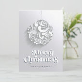 Moderne kerst ornament bubbel begroeting feestdagenkaart (Staand voorkant)