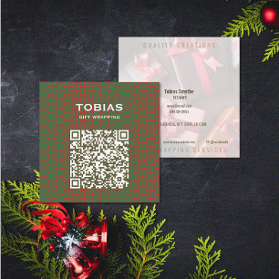 Moderne kerst QR-code Vierkante Visitekaartje