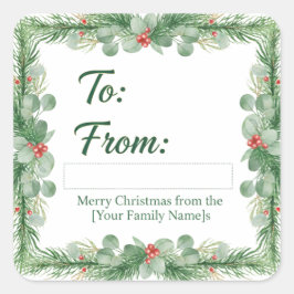 Moderne Kerst Ronde Cadeau Sticker