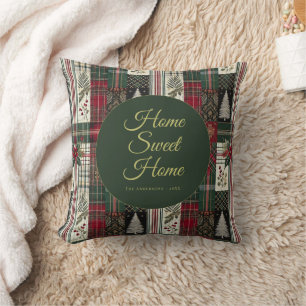 Moderne Kerst Rustiek Tartan Plaid Kussen