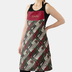 Moderne Kerst Rustiek Tartan Plaid Schort