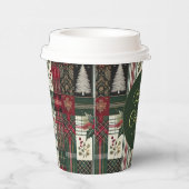 Moderne kerst rustieke speelpatroon papieren bekers (Rechts)