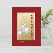 Moderne Kerst van Goud en Rood Kaart (Staand voorkant)