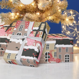 Moderne kerstavond cadeaupapier