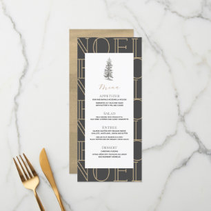 Moderne kerstavond met NOEL-patroon Menu