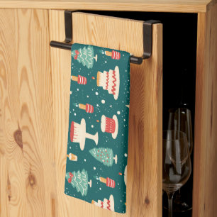 Moderne Kerstbak Aesthetiek Theedoek