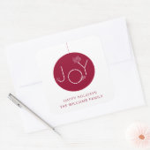 Moderne Kerstbal Rood Prettig Kerstfeest Sticker (Envelop)