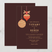 Moderne Kerstballen Bruiloft Kaart (Voorkant / Achterkant)