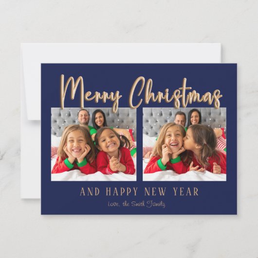 Moderne kerstballetbriefjes foto feestdagenkaart (Voorkant)