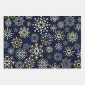 Moderne kerstblauwe waterverf Snowflake W Inpakpapier Vel (Voorkant 2)