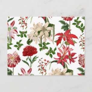 Moderne kerstbloemen briefkaart
