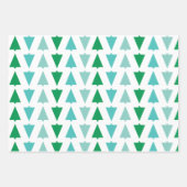Moderne kerstbomen Aqua Holiday Patterned Inpakpapier Vel (Voorkant 3)