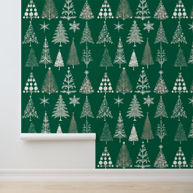 Moderne kerstbomen behang (Applicatie)