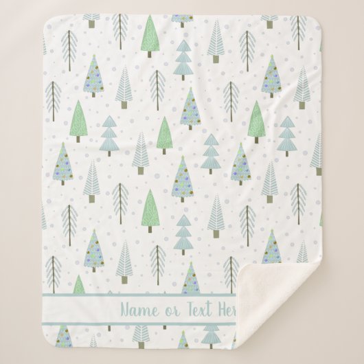 Moderne kerstbomen Blue Green Sh Sherpa Deken (Voorkant)