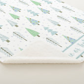 Moderne kerstbomen Blue Green Sh Sherpa Deken (3/4)