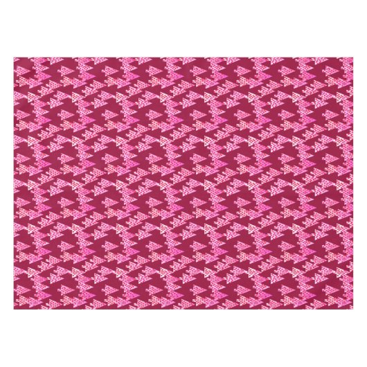 Moderne kerstbomen, Bourgogne en roze Tafelkleed (Voorkant (Horizontaal))