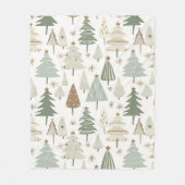 Moderne kerstbomen bruin patroon fleece deken (Voorkant)