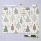 Moderne kerstbomen bruin patroon tissuepapier (Craft)