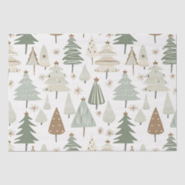 Moderne kerstbomen bruin patroon tissuepapier