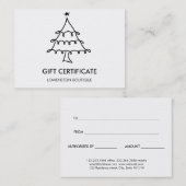 Moderne kerstbomen, cadeaubon kortingskaartje (Voorkant / Achterkant)