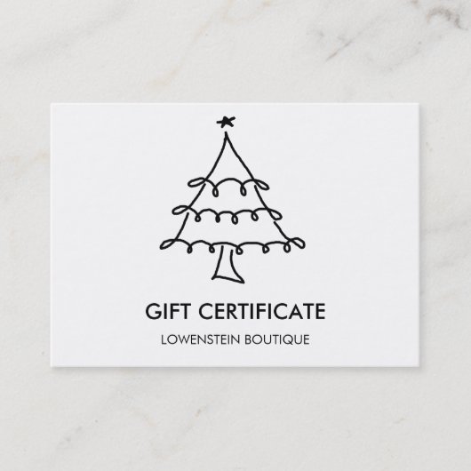 Moderne kerstbomen, cadeaubon kortingskaartje (Voorkant)