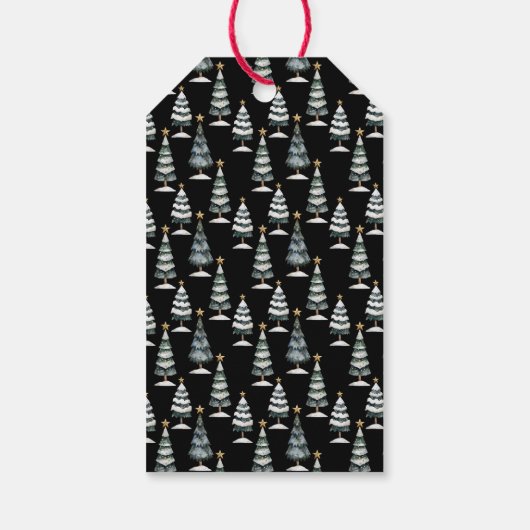 Moderne kerstbomen cadeaulabel (Achterkant)