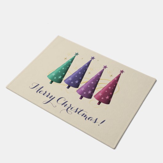 Moderne kerstbomen Doormat Deurmat (Schuin)
