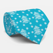 Moderne kerstbomen en Snowflakes Bright Blauw Stropdas (Opgerold)