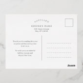 Moderne kerstbomen FOIL Zakelijke feestdagen kerst Folie Uitnodiging Briefkaart (Achterkant)