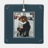 Moderne kerstbomen foto's keramisch ornament (Achterkant)