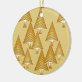 Moderne kerstbomen - geel goud keramisch ornament (Links)