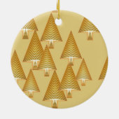 Moderne kerstbomen - geel goud keramisch ornament (Achterkant)