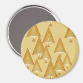 Moderne kerstbomen - geel goud magneet (Voorkant / Achterkant)