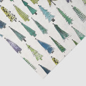 Moderne kerstbomen geïllustreerd patroon tissuepapier (Detail)