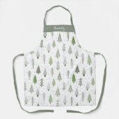 Moderne kerstbomen gepersonaliseerd schort (Voorkant)