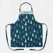 Moderne kerstbomen gepersonaliseerd schort (Voorkant)