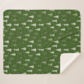 Moderne kerstbomen groen patroon sherpa deken (Voorkant (horizontaal))