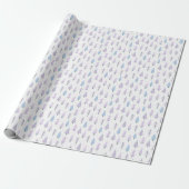 Moderne kerstbomen lavender Blue Pattern Cadeaupapier (Uitgerold)