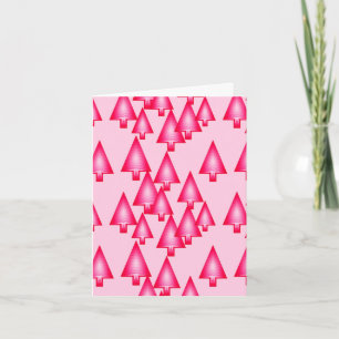 Moderne kerstbomen met metaal - fuchsia roze feestdagen kaart