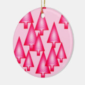 Moderne kerstbomen met metaal - fuchsia roze keramisch ornament (Links)