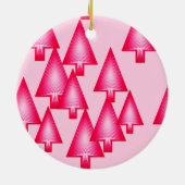 Moderne kerstbomen met metaal - fuchsia roze keramisch ornament (Achterkant)