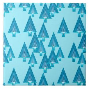 Moderne kerstbomen met metaal - hemelblauw tegeltje