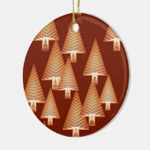 Moderne kerstbomen met metaal - koper keramisch ornament (Links)