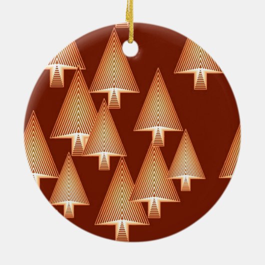 Moderne kerstbomen met metaal - koper keramisch ornament (Achterkant)