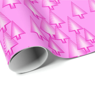 Moderne kerstbomen met metaal - orchidee roze cadeaupapier