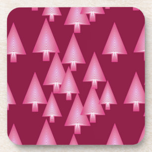 Moderne kerstbomen met metaal - roze en wijn drankjes onderzetter