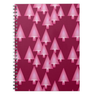 Moderne kerstbomen met metaal - roze en wijn notitieboek