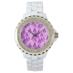 Moderne kerstbomen met metaal - violet paars horloge