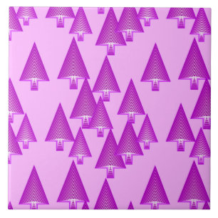 Moderne kerstbomen met metaal - violet tegeltje