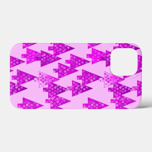Moderne kerstbomen, orchidee en violet Case-Mate iPhone case (Achterkant (horizontaal))